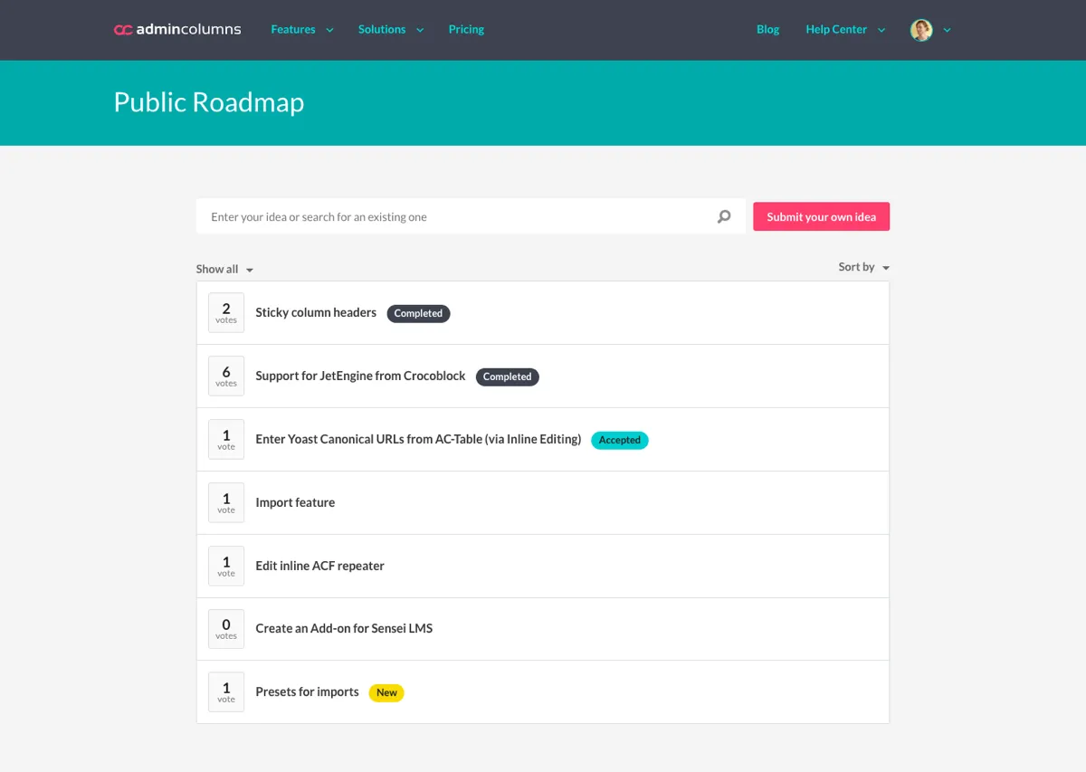 Admin Columns screenshot
