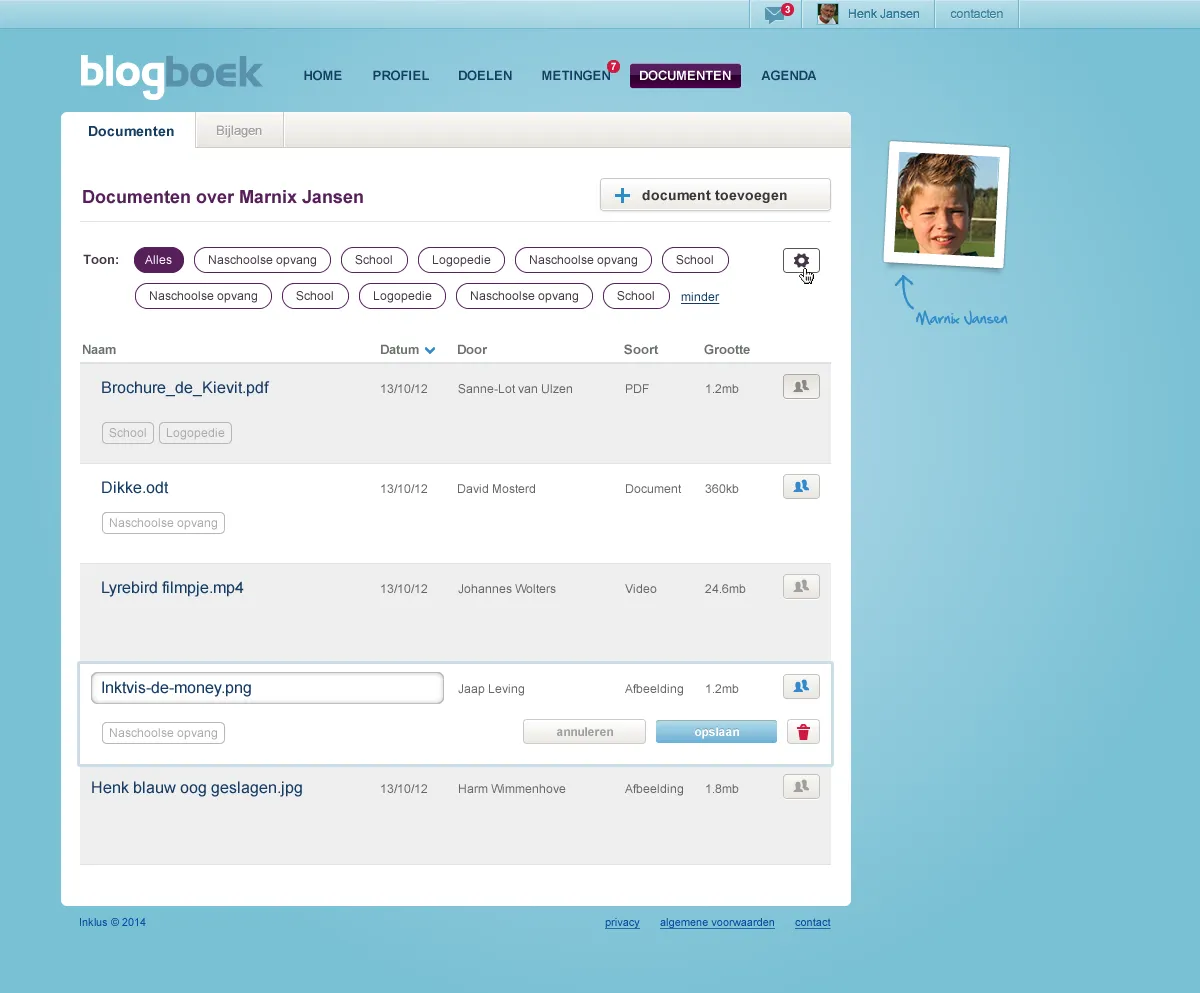 Blogboek screenshot