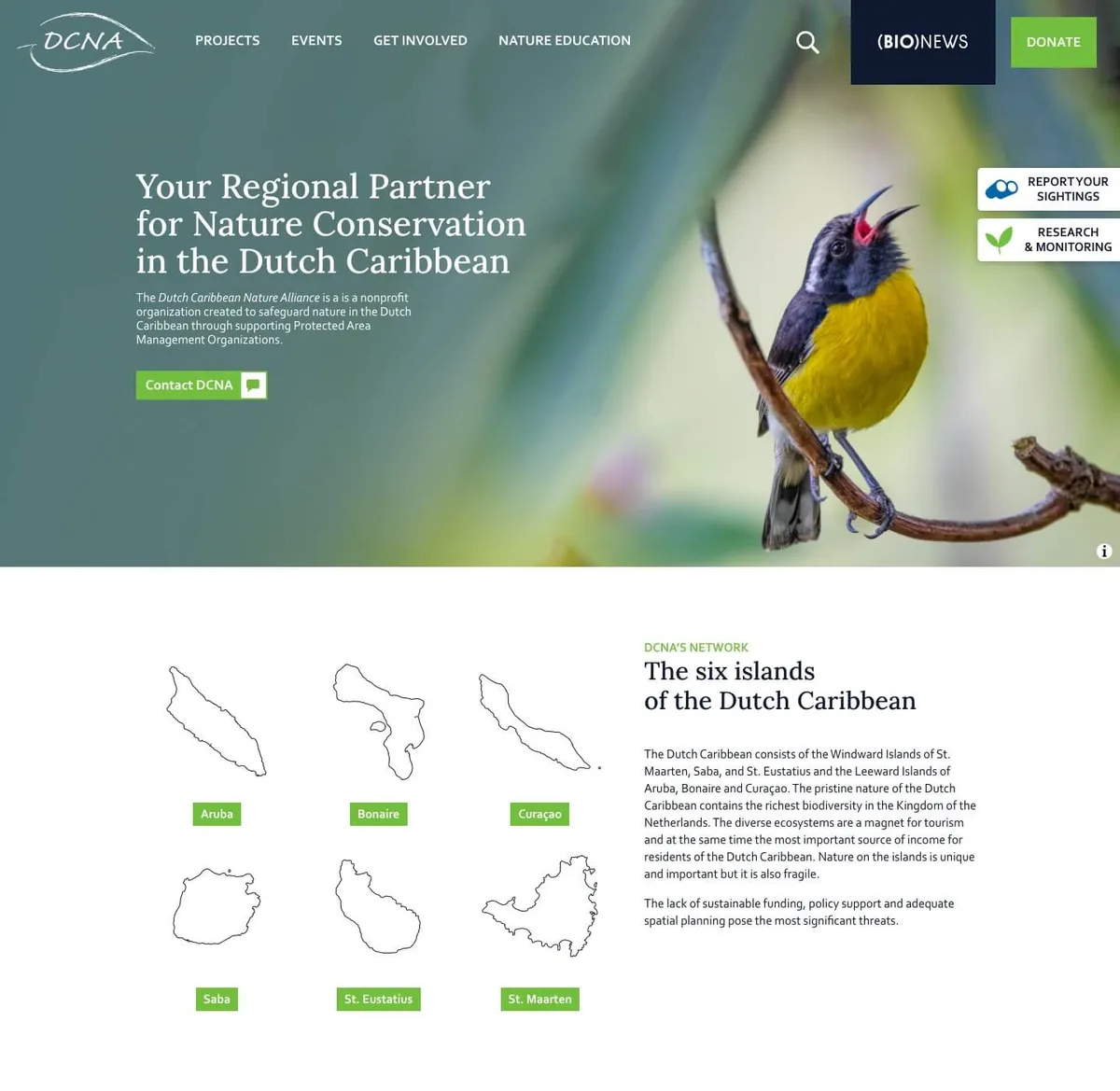dcna homepage screenshot