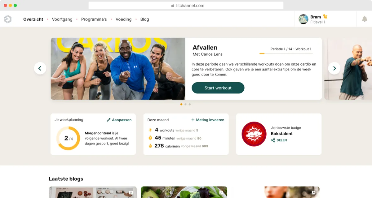 screenshot of fitchannel.com