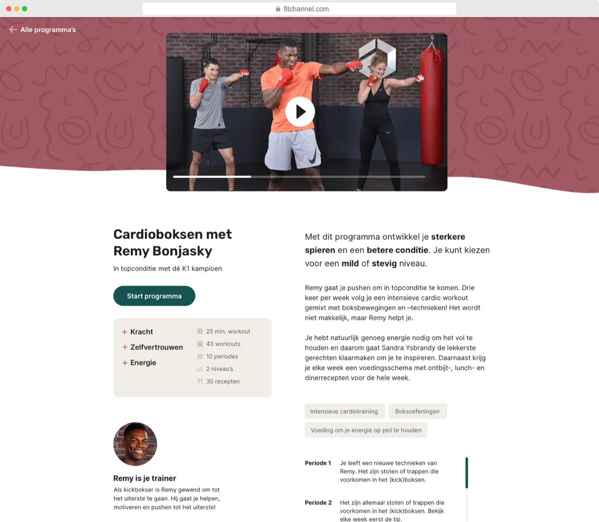 screenshot of fitchannel.com