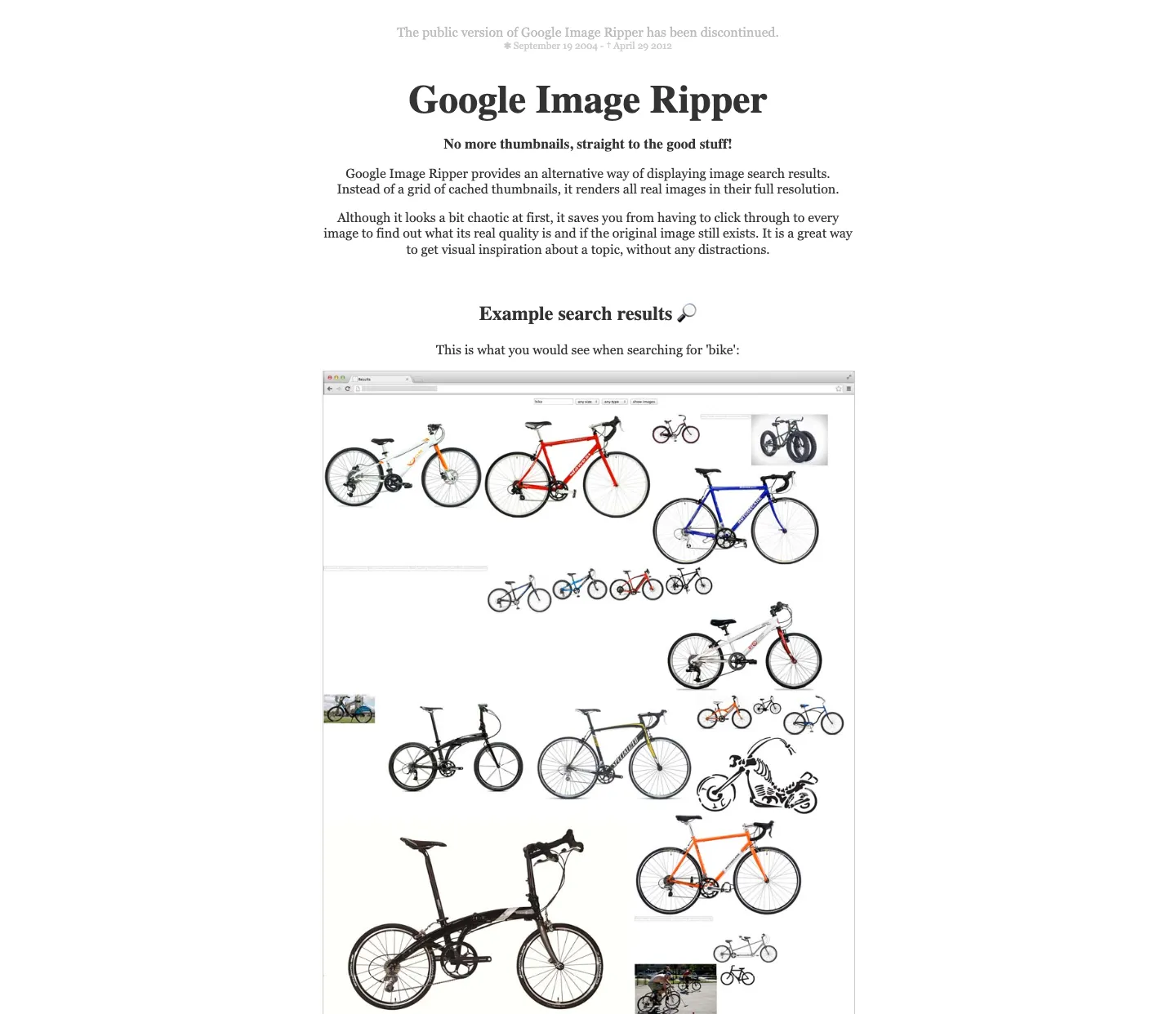 Google Image Ripper screenshot