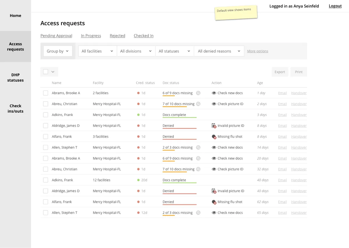 Healthcare Professionals Portal screenshot
