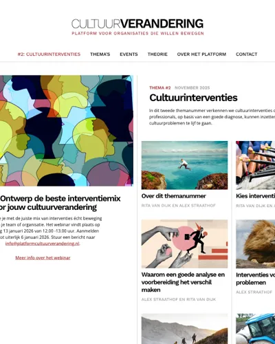 screenshot of Platformcultuurverandering.nl