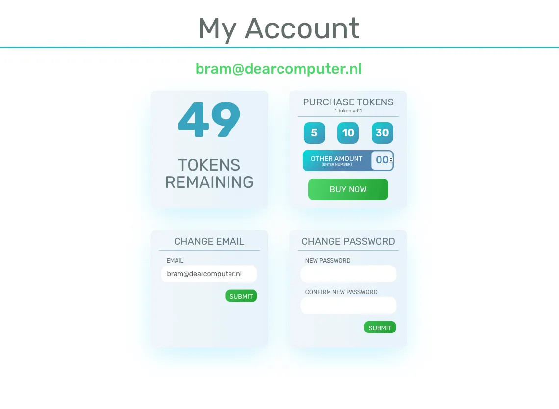 Promote user account page